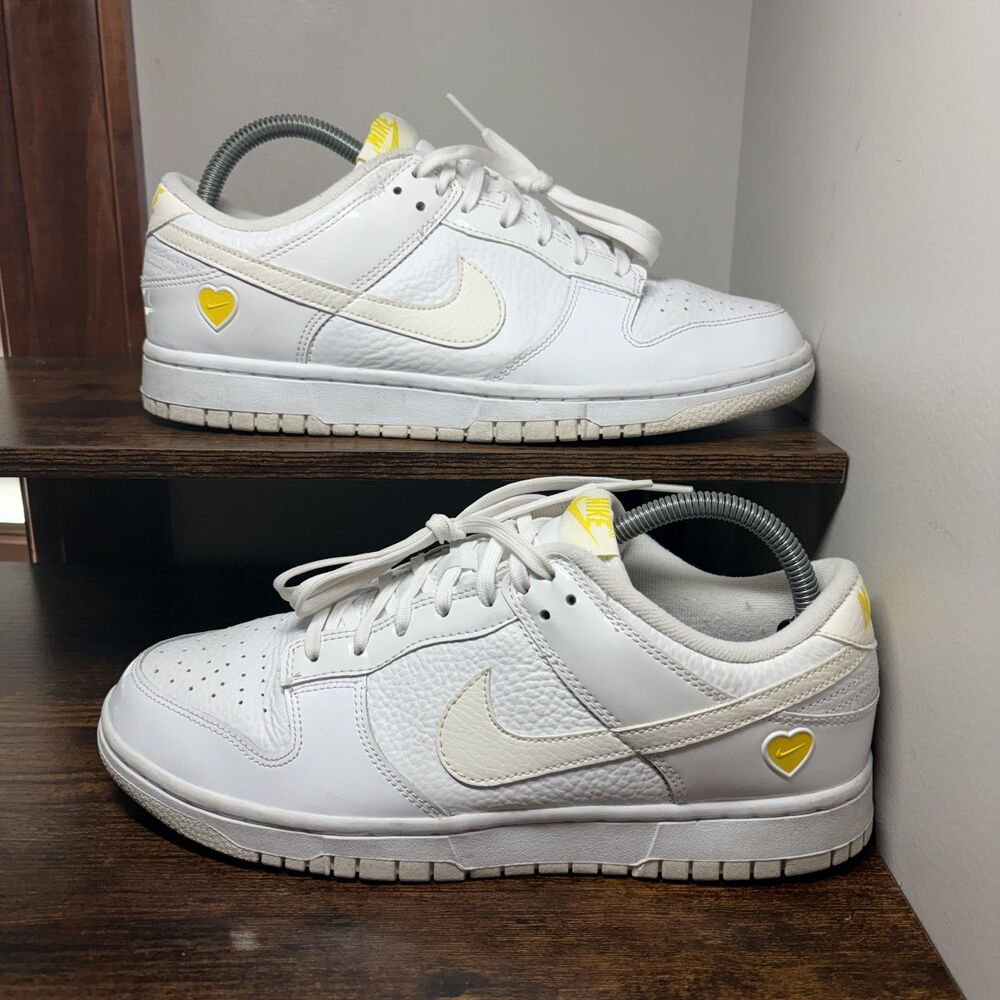 Nike Dunk Low Yellow Heart White Sail FD0803-100 Womens Size 9.5